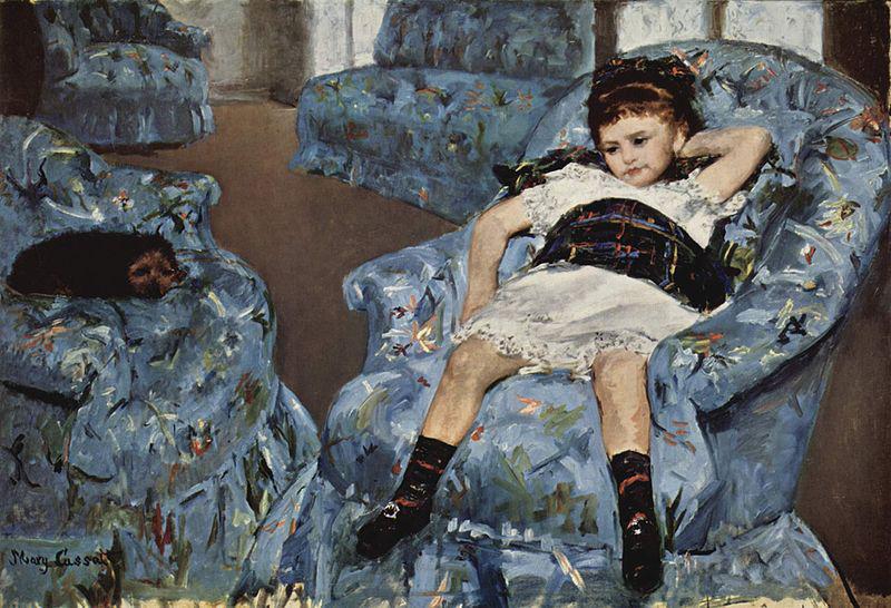 Mary Cassatt Kleines Madchen im blauen Fauteuil Sweden oil painting art
